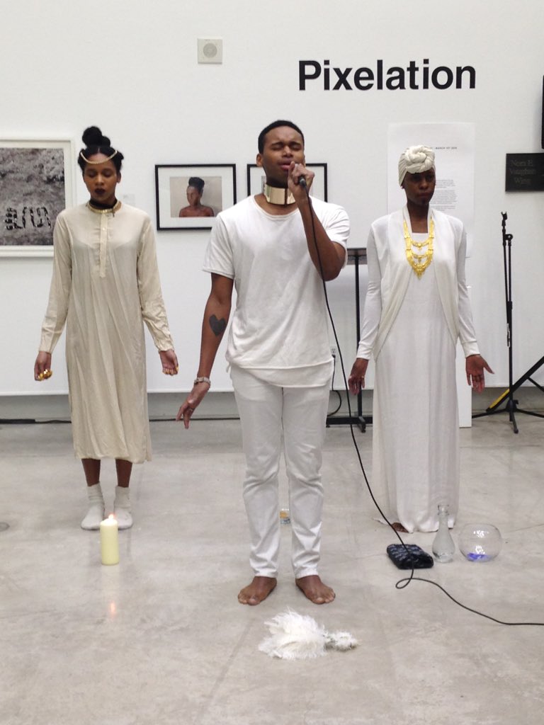 Performance at the opening night of Pixelation, curated by Zviko Mhakayakora at OCAD University