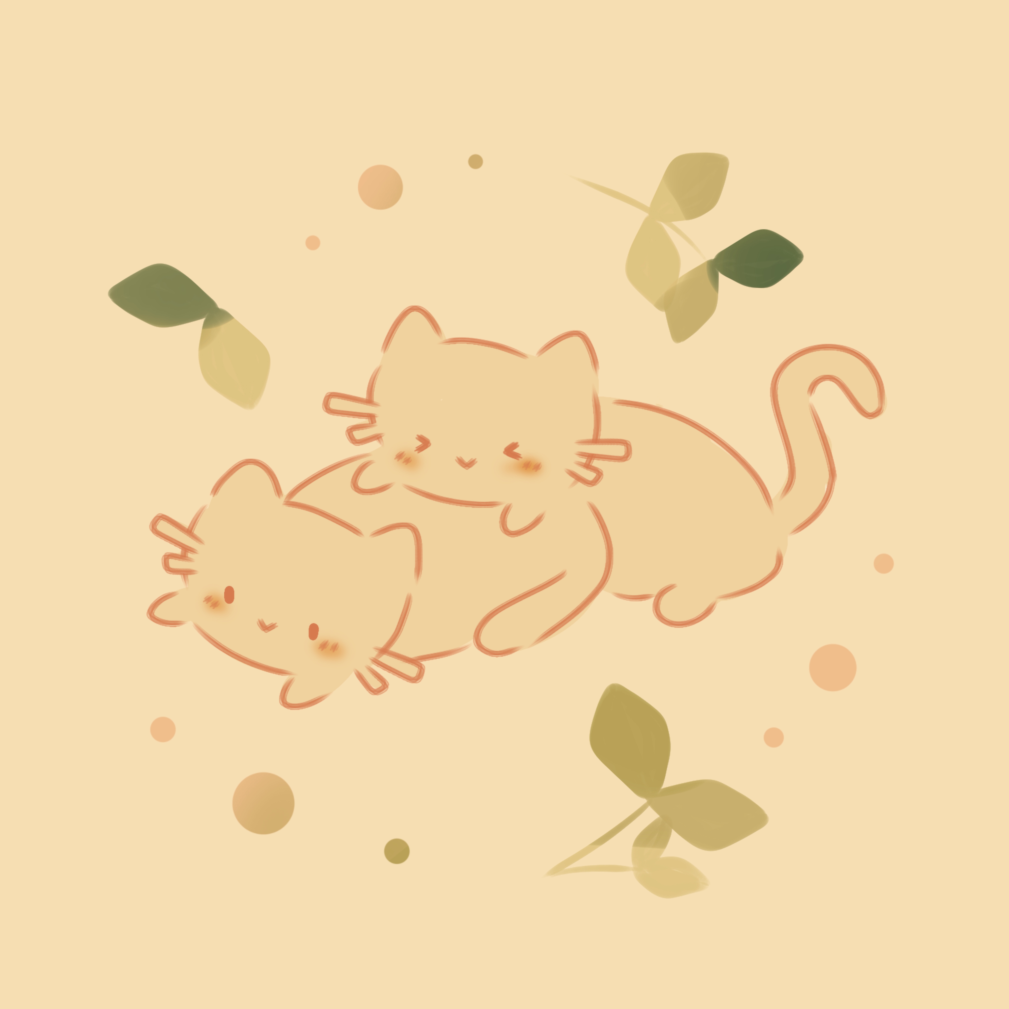 Illustration of two cats