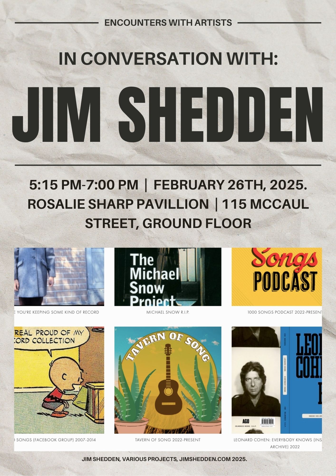 Jim Shedden artist interview poster