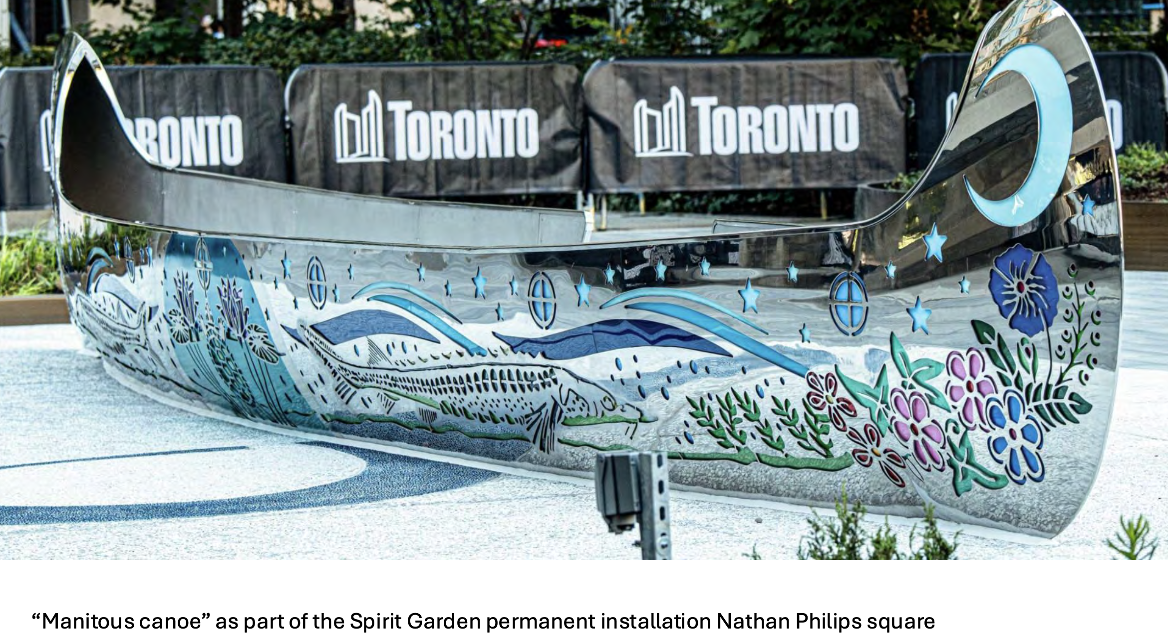 A Canoe Public Art Installation in Toronto Nathan Philpps Square