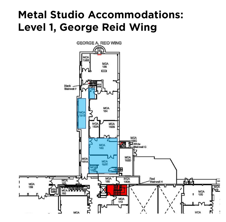 Metal Studio accommodations: Level 1, George Reid Wing