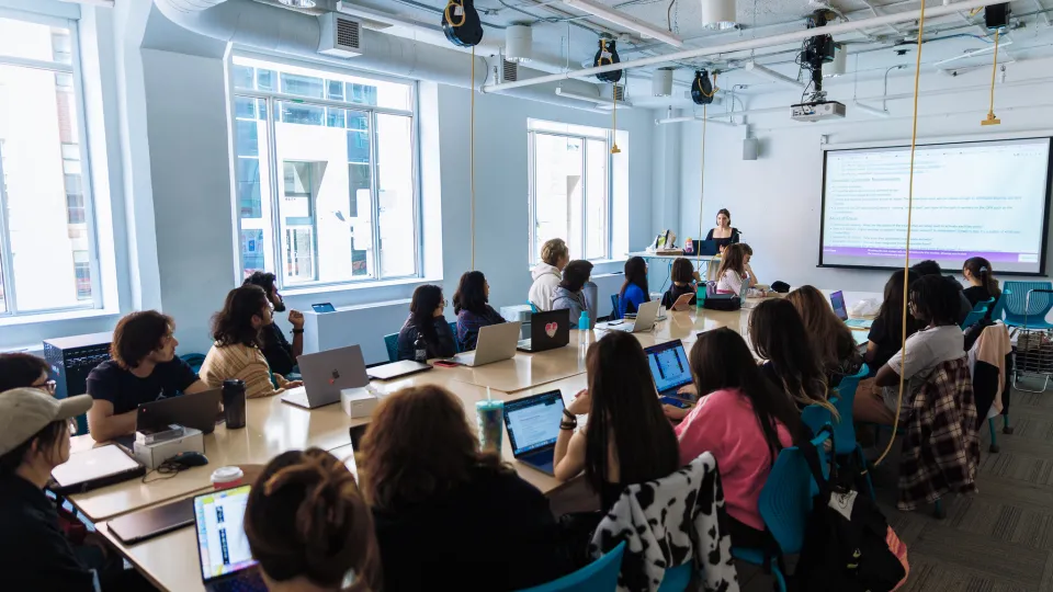 Students in a seminar room