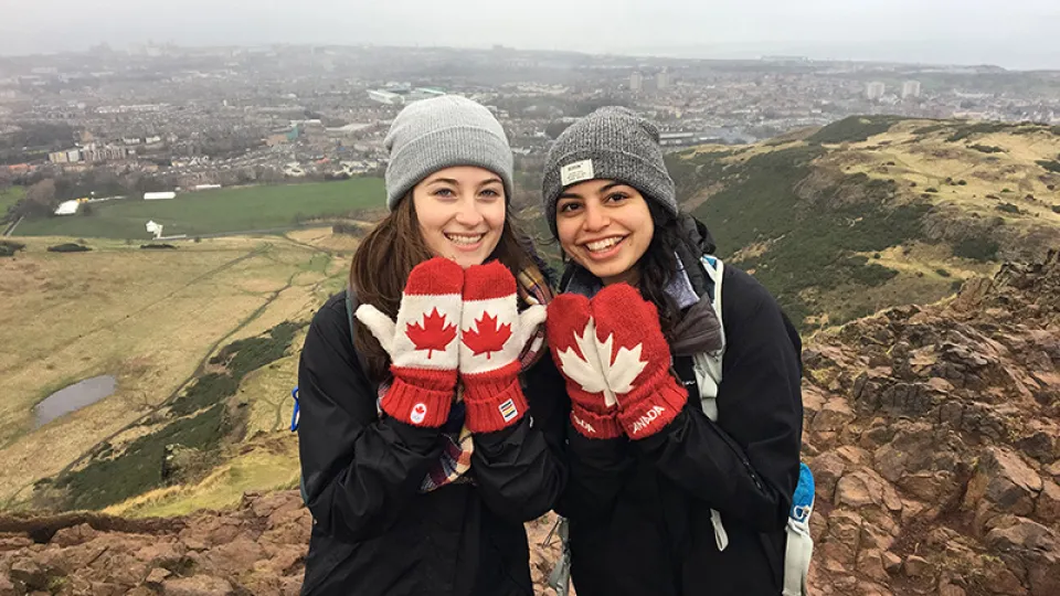 Two students in Edinburgh