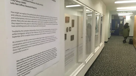 11 Research displays in a long hallway