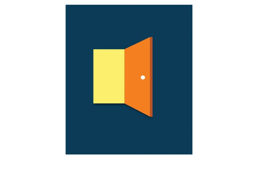 Graphic of an open door