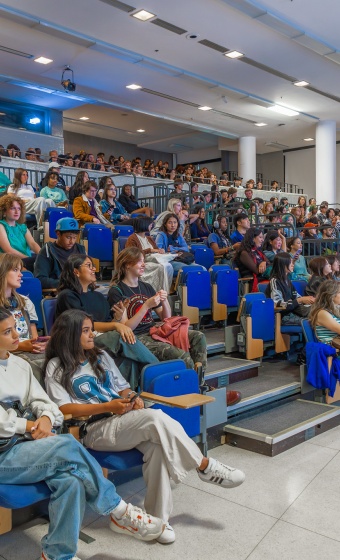 Lecture hall with students