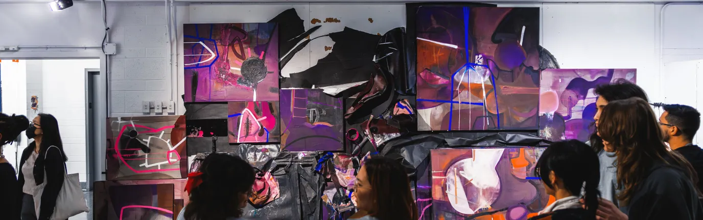 Large art installation on wall