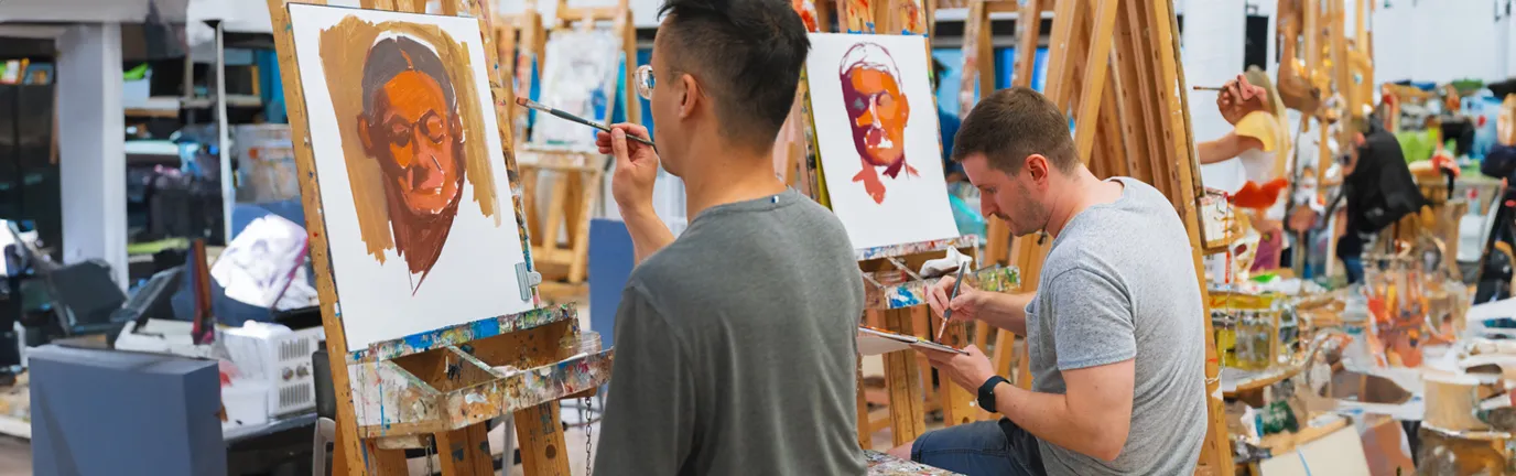 Students in painting studio