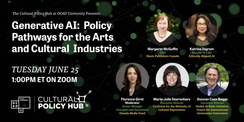 A poster for the Cultural Policy Hub's AI Roundtable.