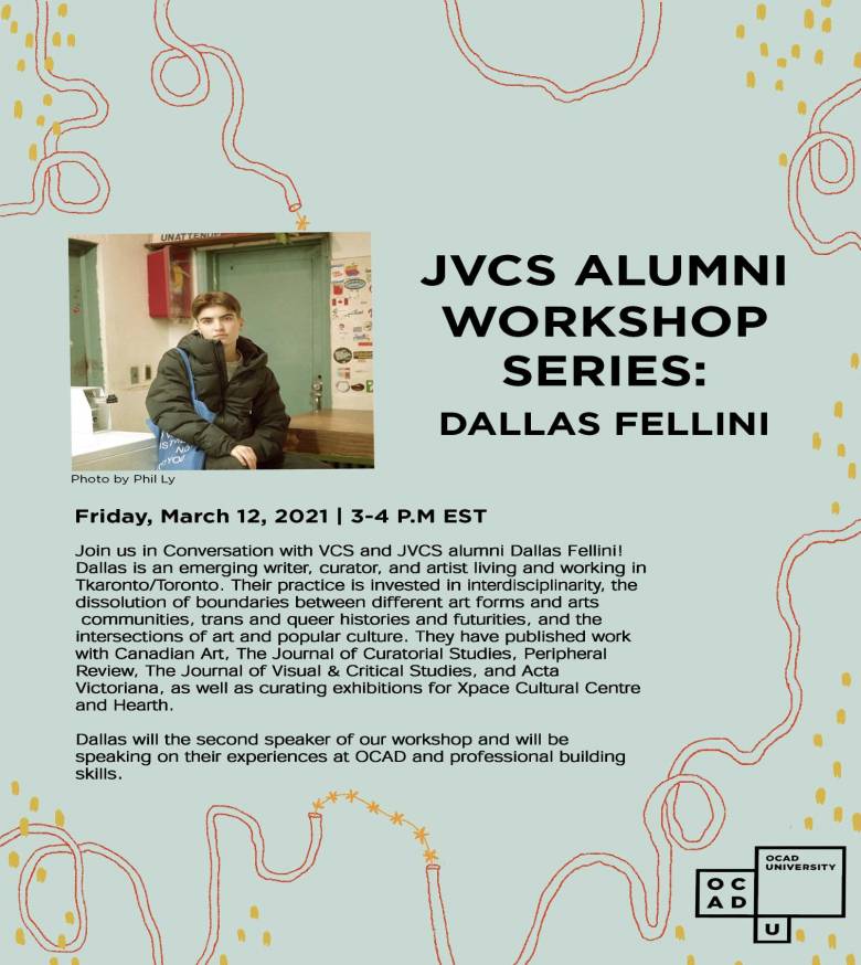 Poster for JVCS Alumni Workshop with Dallas Fellini