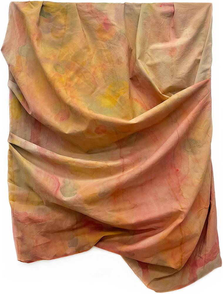 Deirdre McIntosh, Gently Bruised (Self Portrait), acrylic on cotton blend, 30” x 40”, 2023 