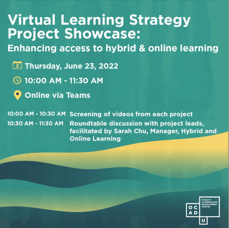 green banner that reads Virtual Learning Strategy Project Showcase