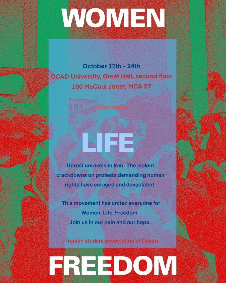 Poster for the Woman Life Freedom exhibition