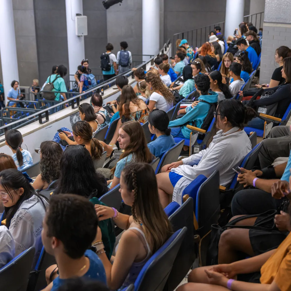 Students in lecture hall seating