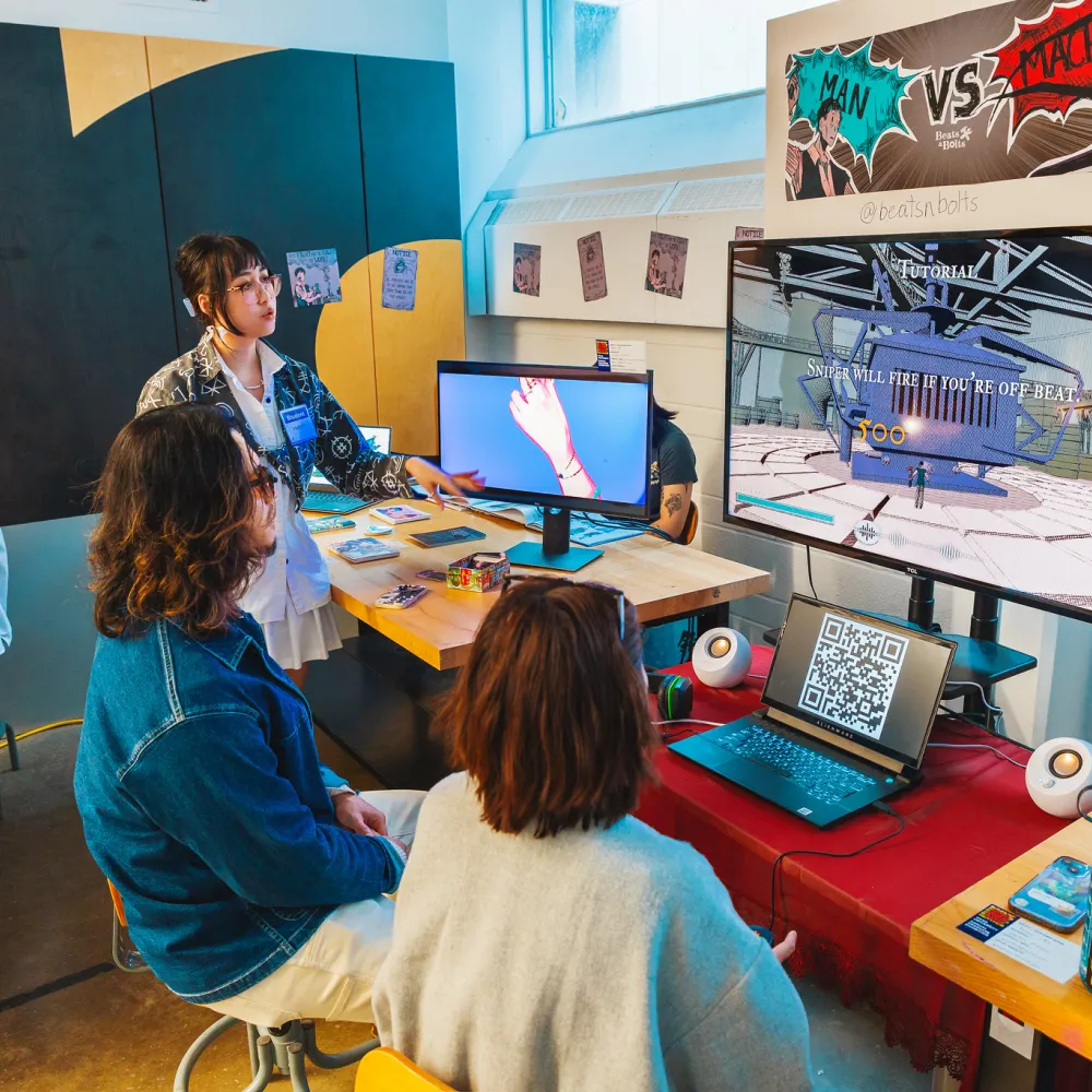 Students working in a computer lab