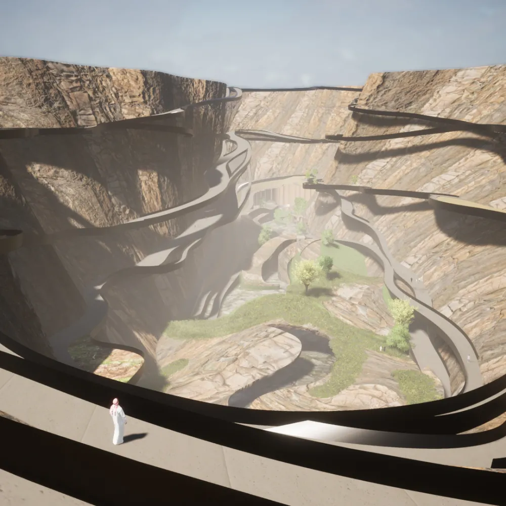 Rendering of a canyon