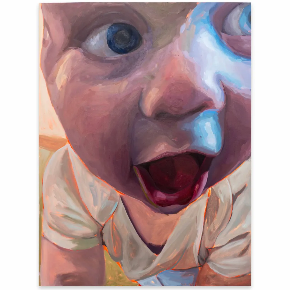 Painting of baby on large canvas