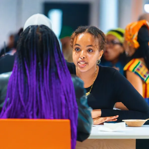 Two students in a liberal studies course