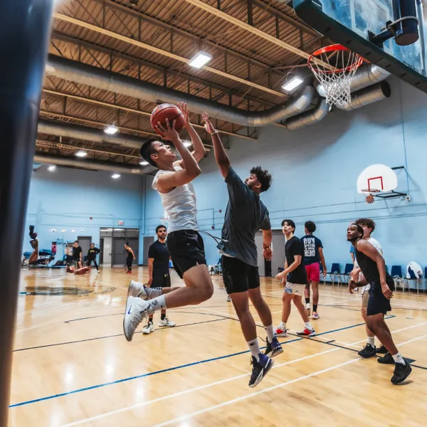 People playing basketball