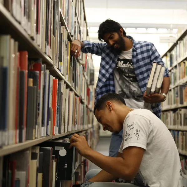 Students in the library