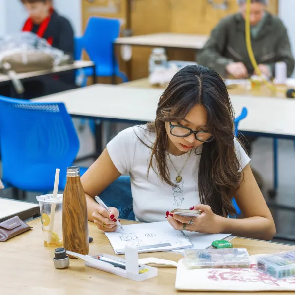 Student in class room