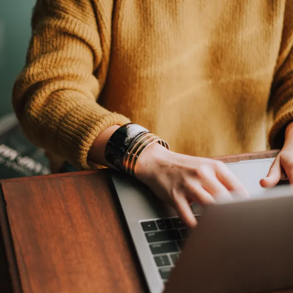 Person working at a laptop