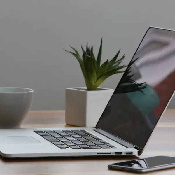 Open laptop on a neat desk