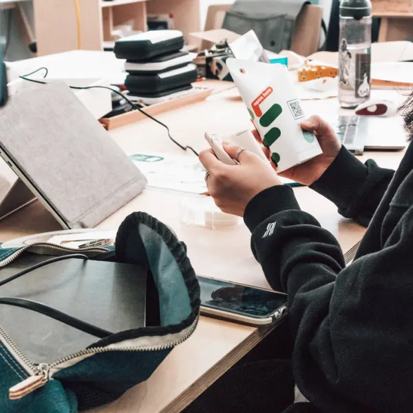 Person at a desk with books