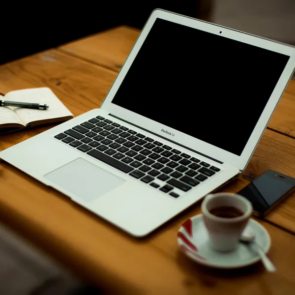 Open laptop on a neat desk